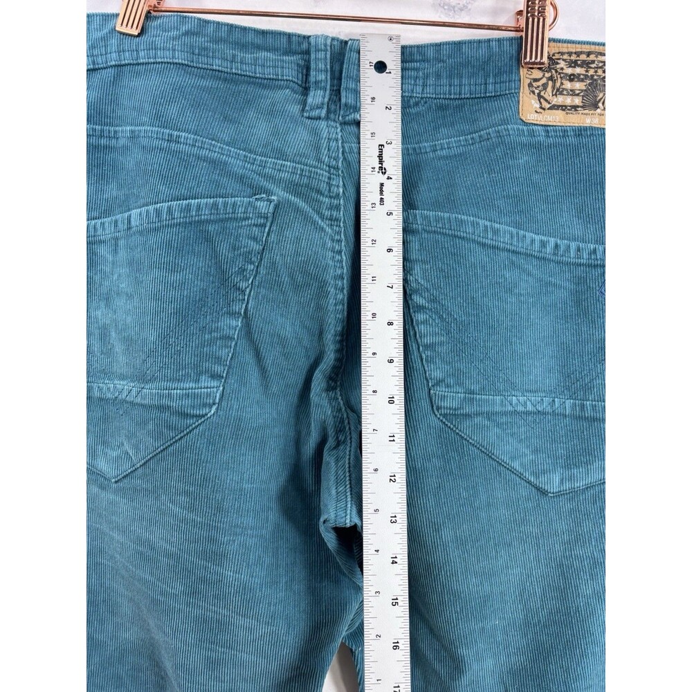 Vintage y2k VOLCOM Teal Corduroy Modern Straight Pant Mens 36 Mallcore 00s Retro - Picture 12 of 15